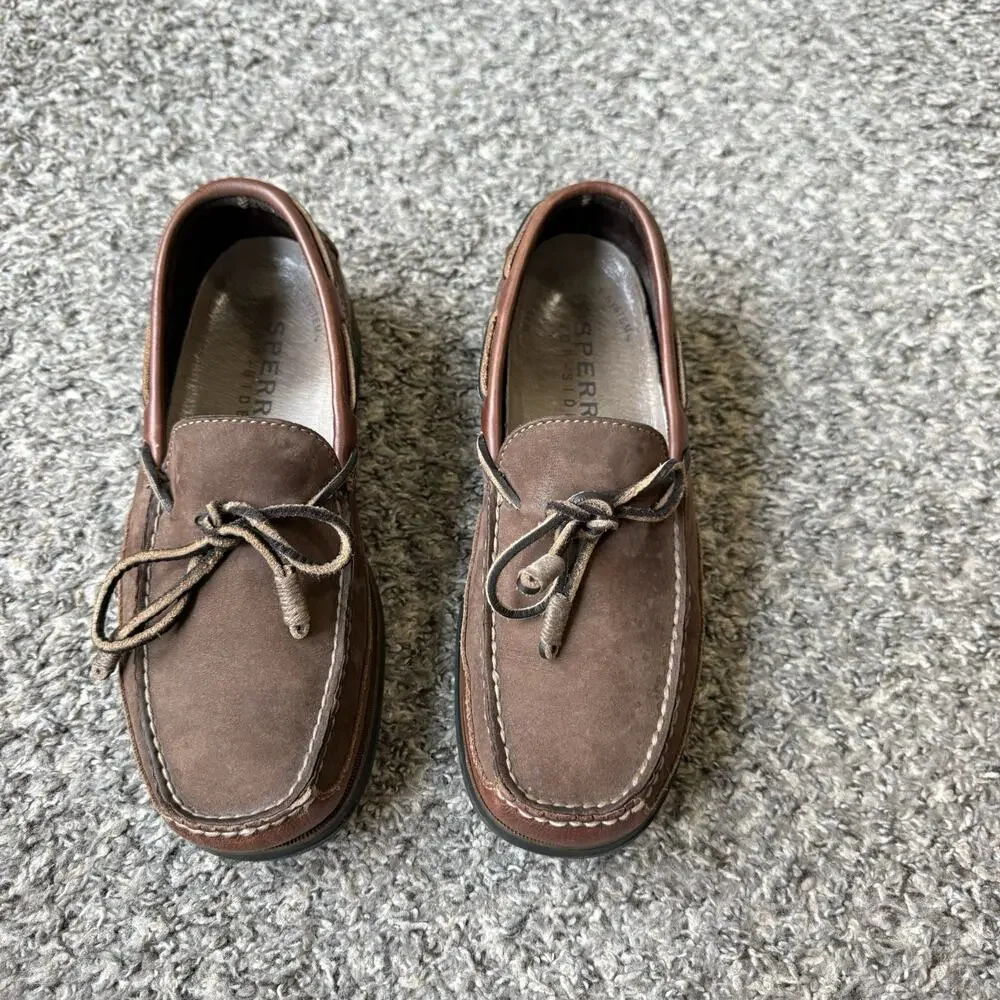 Sperry Boat Shoes Brown Leather Men’s Size US 8.5 Wave Comfort Preppy